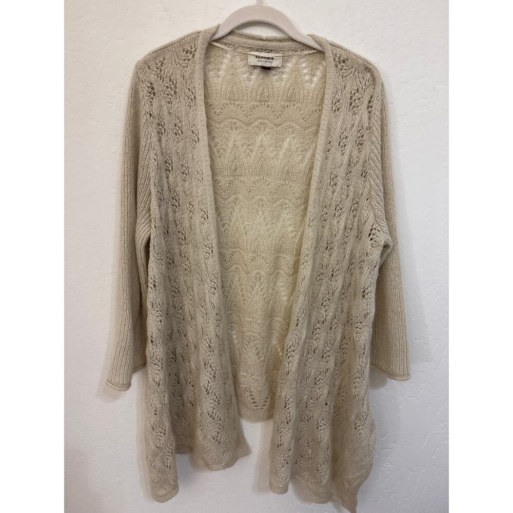 Women's Sonoma Cream Open-Knit Cardigan - Size XL